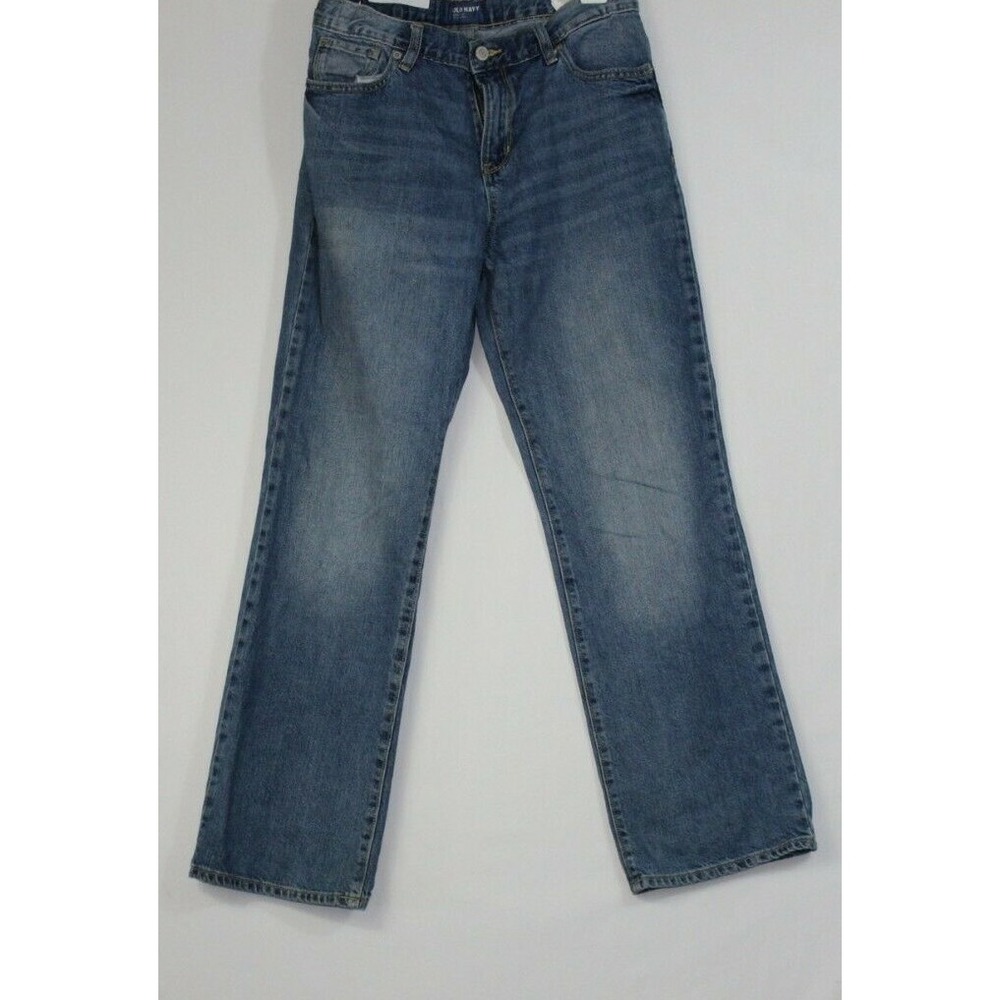 Old Navy Blue Denim Boot Cut Jeans Size 14 Husky, Adjustable Waistband boys - Picture 2 of 5
